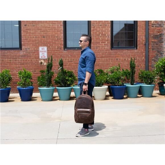 Leather Backpack (Dark Brown) main image 6